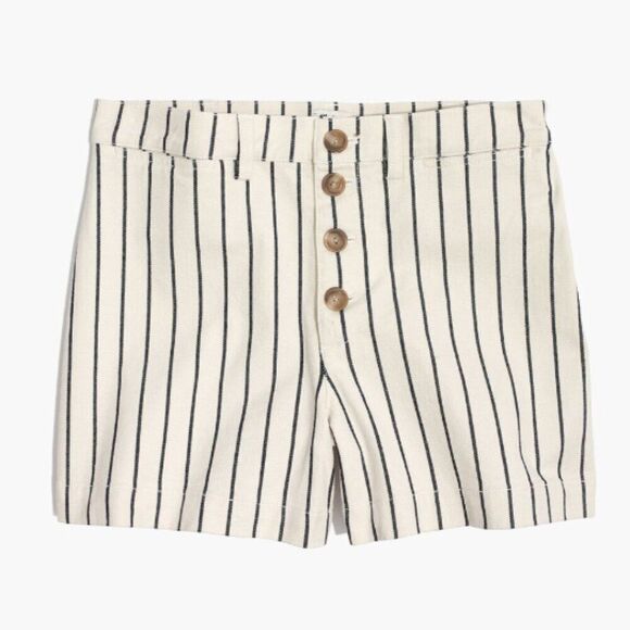 Madewell Emmett Button-Front Shorts in Stripe Size 28 - Picture 1 of 10